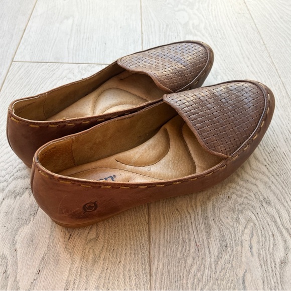 Born Leather Braid Flats Loafers Women’s Size 7.5 - Picture 2 of 5